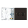 BG Screwless Black Nickel 200W 2 Way Double Trailing Edge Dimmer Switch FBN82 with 25mm Steel Back Box