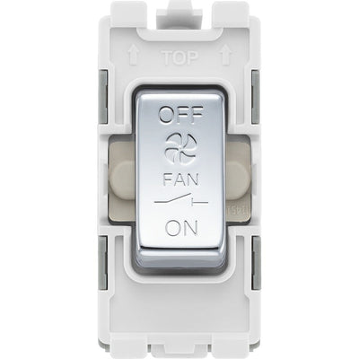 BG RPC15 Nexus Grid Polished Chrome 10A 3 Pole Fan Isolator Switch Module