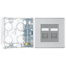 BG Screwless Brushed Steel 2 Gang RJ45 Double Data Outlet FBSRJ452 with 35mm Steel Back Box