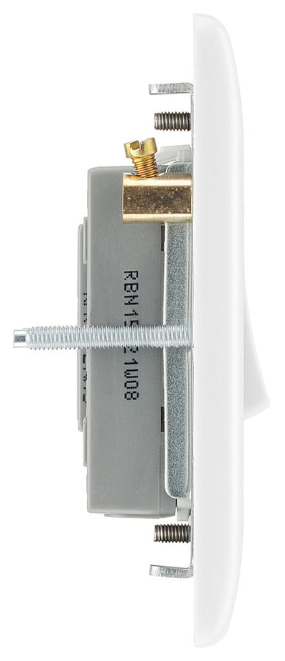 BG 815F Moulded Round Edge | White | 10A Triple Pole Fused Fan Isolator Switch by British General (BG-815F)