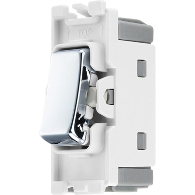 BG RPC12C Nexus Grid Polished Chrome 20AX 2 Way 1 Pole Centre-Off Switch Module
