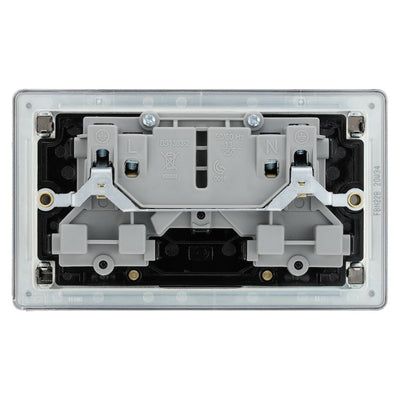 BG Screwless Black Nickel 13A Double Socket FBN22B with 25mm Steel Back Box