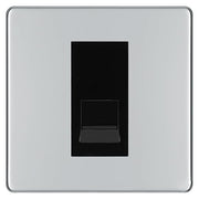 BG Screwless Polished Chrome Single IDC Secondary Telephone Socket - Black Insert by British General (BG-FPCBTS1B)