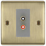 BG Nexus Antique Brass Euro Module RCA X 2 Outlet by British General (BG-NABRCA2G)