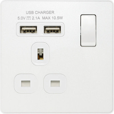 Switches: BG Evolve Pearlescent White Screwless Switches & Sockets White Insert Full Range PCDCL12W - Single Light Switch 20A by British General (BG-EVOLVE-PEARLESCENT-WHITE-PCDCL12W)