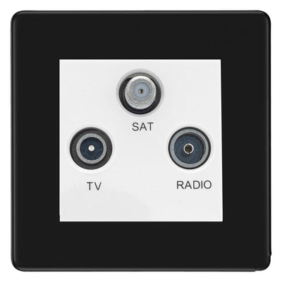 BG Nexus Screwless Matt Black TV/FM/SAT Socket FFB67W by BG Nexus (BG-FFB67W)
