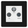 BG Nexus Screwless Matt Black TV/FM/SAT Socket FFB67W by BG Nexus (BG-FFB67W)