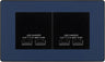 BG Evolve Matt Blue 4-Gang Euro Plate with 2X USB-A Dual Chargers – Black Insert by British General (BG-PCDDBEMR4B+EMUSB3B)