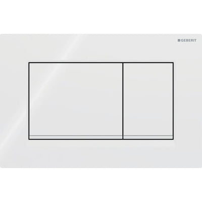 Geberit Sigma20 Square WC Dual Flush Plate - White / Matt White - 115.883.11.1