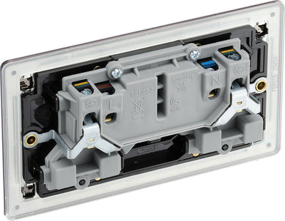 BG FBN22B Nexus Screwless Flat-Plate Double Switched Plug Socket 13A by British General (BG-FBN22B)