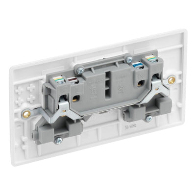 BG Nexus 13A Double Pole Switched Socket White & 32mm Pattress Back Box