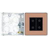 BG Evolve Polished Copper Double Secondary Touch Dimmer Switch PCDCPTDS2B with 25mm Steel Back Box