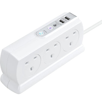 Masterplug SRGDSU62PW Socket Surge Protected Extension Lead with 2 USB Ports