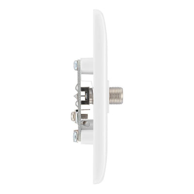 BG 864 Moulded Round Edge | White | 1 Gang Satellite TV Socket Outlet