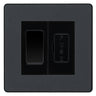 BG Evolve Matt Grey 20A Intermediate Switch & 13A Fused Spur Plate | Black Insert