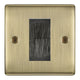 BG Antique Brass Single 1 Gang Brush Cable Entry Wall Plate Black
