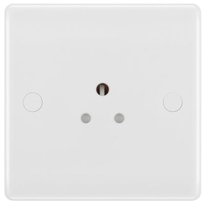 BG 828 Moulded Round Edge | White | 1 Gang 2A Unswitched Round Pin Socket by British General (BG-828)
