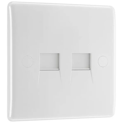 BG 8BTMI/2 Moulded Round Edge | White | 2 Gang Master Telephone Socket (IDC) by British General (BG-8BTMI/2)