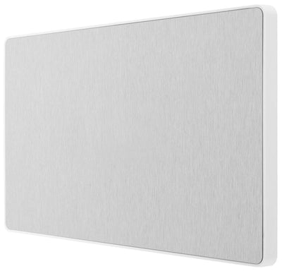 BG Evolve PCDBS95W Double Blank Plate - Brushed Steel (White) by British General (BG-PCDBS95W)