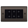 BG Nexus Black Nickel Triple Master Touch Dimmer Switch Black Inserts NBNTDM3B