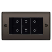 BG Nexus Black Nickel Triple Master Touch Dimmer Switch Black Inserts NBNTDM3B by British General (BG-EMTDMB+NBNEMR4)