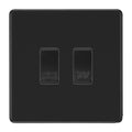 BG Screwless Matt Black 2 Gang Custom Appliance Grid Switch Panel Kitchen