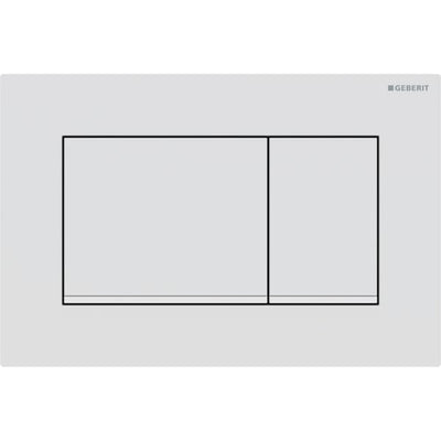 Geberit Sigma20 Square WC Dual Flush Plate - Matt White / White - 115.883.01.1