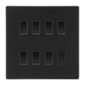BG Matt Black Screwless 7 Gang 2 Way Custom Grid Light Switch with Back Box Included