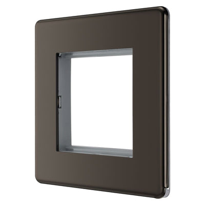 BG Black Nickel 45W USB Wall Socket Euro Module USB-A & C - Black Insert