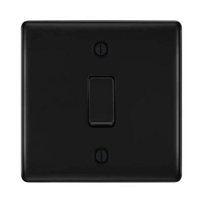 BG Nexus Metal Matt Black 20A Double Pole Switch NFB30 by British General (BG-NEXUS-MB-20A-Double-Pole-Switch)