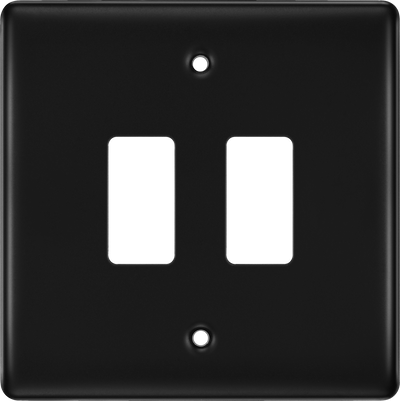 BG RNFB2 Nexus Metal Matt Black 2 Module Grid Front Plate