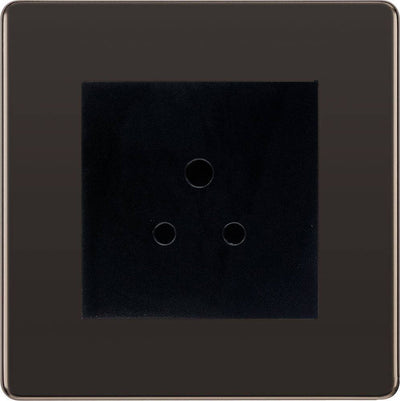BG Nexus Screwless Black Nickel 5A Unswitched Socket FBN29MB by British General (BG-FBN29MB)