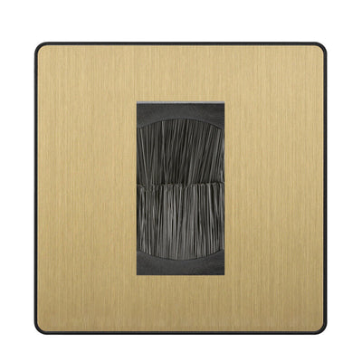 BG Evolve Satin Brass Screwless Single 1 Gang Brush Cable Entry by British General (BG-PCDSBEMS1B+EMFO)