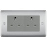 BG Nexus Brushed Steel 4 Gang 13A Unswitched Socket - NBS4GUSSG by British General (BG-NBS4GUSSG)