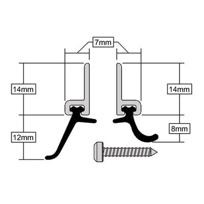 Other Door Hardware: Heavy Duty Around The Door Seals Aluminium by Astroflame (Astro-ADADSHDA/2057)