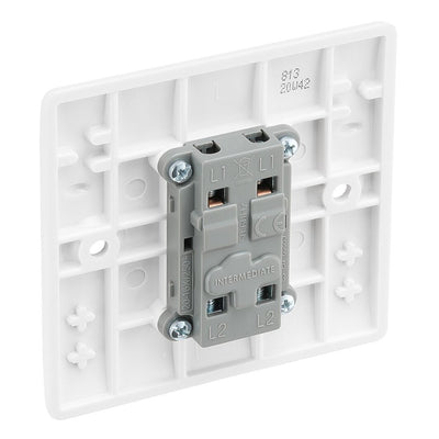 BG Nexus 1 Gang 20A 16AX Intermediate Light Switch & 50mm Pattress Back Box