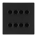 BG Screwless Flatplate Matt Black 8 Gang 2 Way Trailing Edge Dimmer LED Compatible Custom Grid Switch