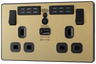 BG Evolve PCDSB22UWRB Satin Brass 2 Gang 13A Switched-Black Insert by British General (BG-PCDSB22UWRB-Shopify-SA_1)