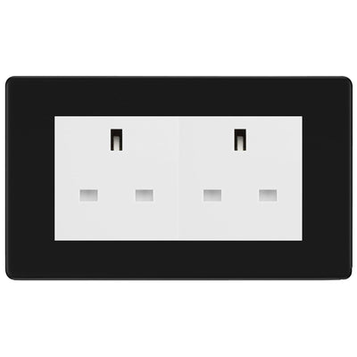 BG Screwless Matt Black 4 Gang 13A Unswitched Socket - FFB4GUSSW by British General (BG-FFB4GUSSW)