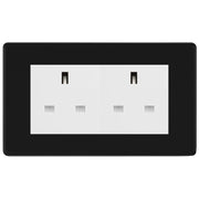 BG Screwless Matt Black 4 Gang 13A Unswitched Socket - FFB4GUSSW by British General (BG-FFB4GUSSW)