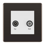 BG Screwless Black Nickel TV & Satellite Socket FBNTVSATW by British General (BG-FBNTVSATW)