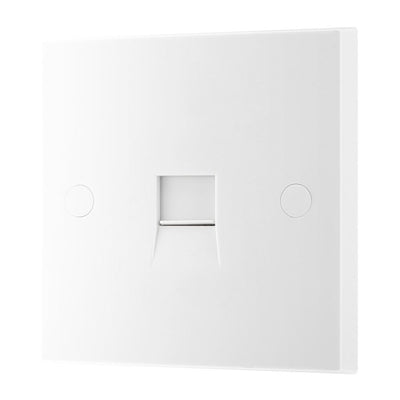 BG 9BTS/1 Moulded Square Edge | White | 1 Gang Screw Terminal Secondary Telephone Sock by British General (BG-9BTS/1)