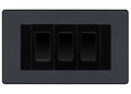 BG Evolve Matt Grey 3G Switch 1x Intermediate 2x 2 Way Switch - Black Insert