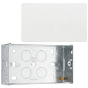 BG Evolve Pearlescent White Double Blank Plate PCDCL95W with 35mm Steel Back Box