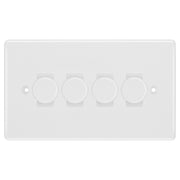 BG White 4 Gang Trailing Edge LED Dimmer Light Switch 2 Way Custom Switch by British General (BG-NEXUS-WM-4G-CUSTOM-4xDIMMER-2WAY)