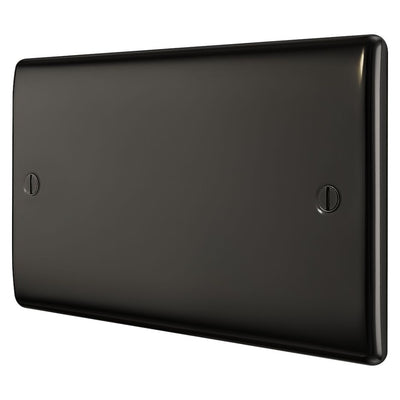 BG Nexus Black Nickle Double Blanking Plate NBN95 with 35mm Steel Back Box