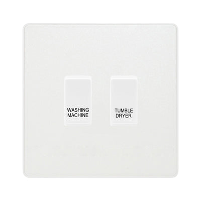 BG Evolve Pearlescent White Custom Appliance Grid Switch 2 Gang Screwless by British General (BG-PW-2GANG-APPLIANCE)