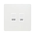 BG Evolve Pearlescent White Custom Appliance Grid Switch 2 Gang Screwless