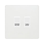 BG Evolve Pearlescent White Custom Appliance Grid Switch 2 Gang Screwless by British General (BG-PW-2GANG-APPLIANCE)