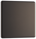BG Electrical FBN94 Nexus Screwless Flat-Plate Single Blank Plate Black Nickel